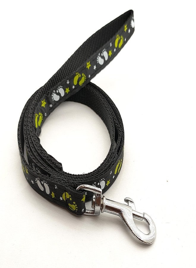 Pups&Pets Nylon Printed Adjustable Neck Collar Belt with Handle Padded Leash Ideal for Training/Outdoor Walking Dogs and Puppies and Cats (Black, Pattern 02) - Image 2